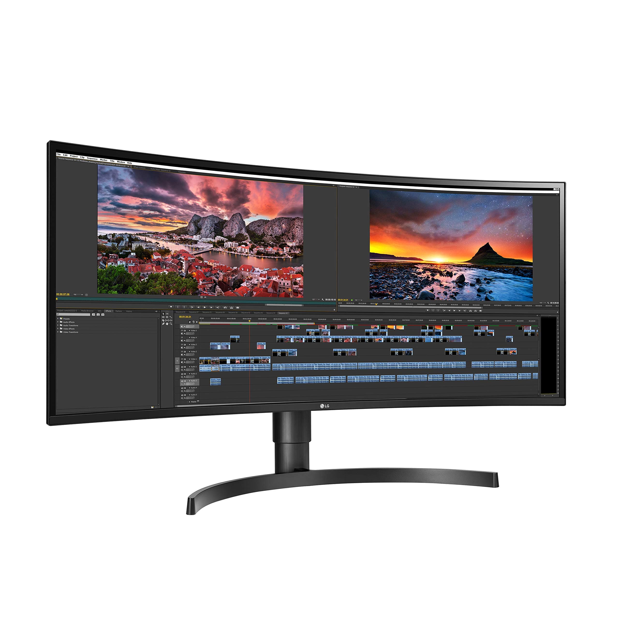 Lg 34 Curved Ultrawide Wqhd 3440 X 1440 Monitor Ips Display Panel 3800r Curvatur