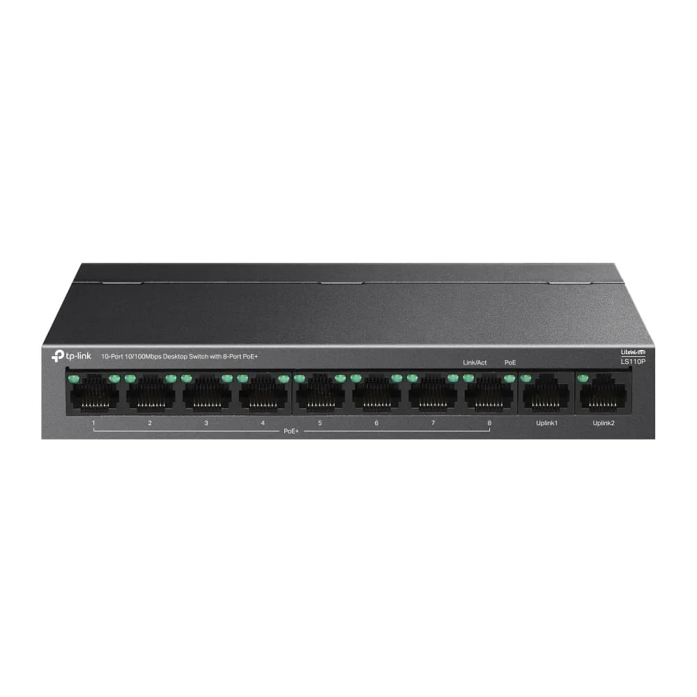 Tp Link Tl Ls110p 10 Port 10 100mbps Desktop Switch With 8 Port Po