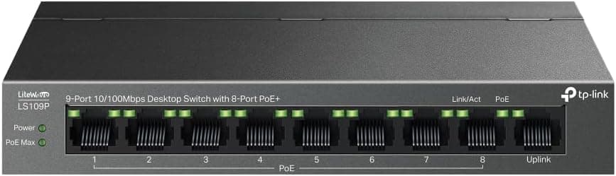 Tp Link Tl Ls109p 9 Port 10 100mbps Desktop Switch With 8 Port Poe